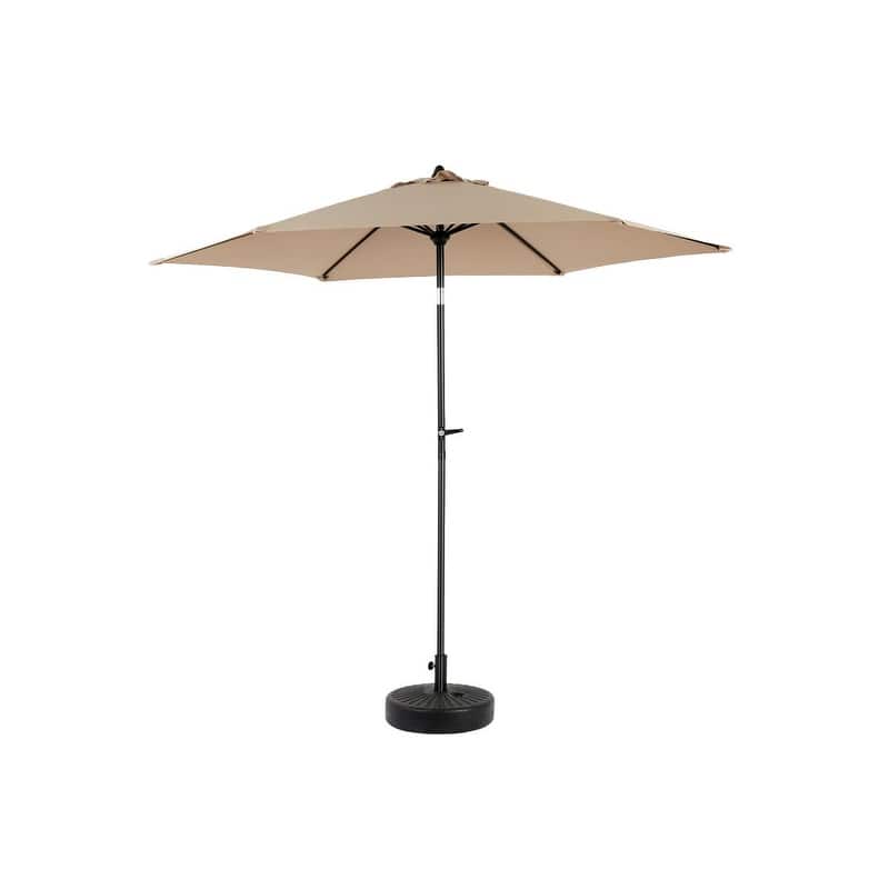 Push-Button Tilt 9FT Patio Umbrella - Easy Crank Lift, 6 Sturdy Ribs (Base Not Included)
