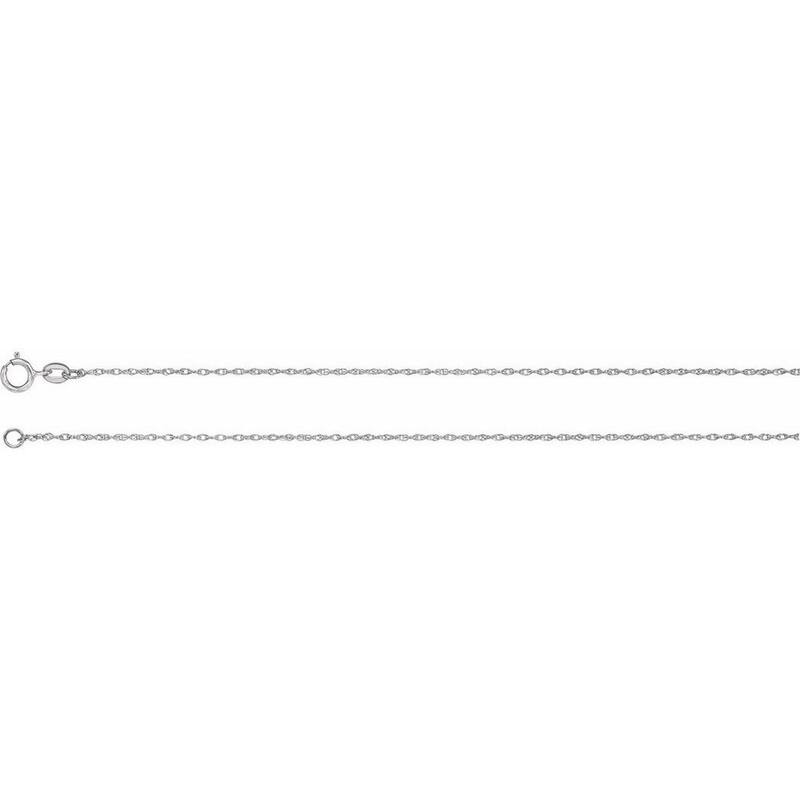 Curata 10k White Gold 1mm Rope Chain Necklace Options: 16 18 20 24