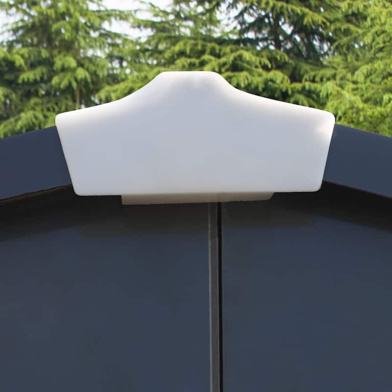 VEIKOUS Outdoor Metal Storage Shed with Lockable Door and Air Vents for Garden