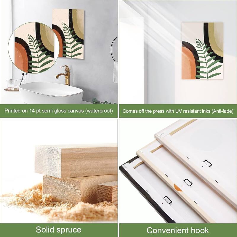 Wall Art Set of 3, Mid Century Modern Decor