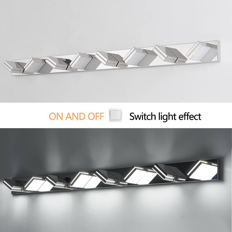 Modern LED Vanity Light, 8-Lights Wall Sconce for Bathroom and Mirror, Sleek Minimalist Design, Energy-Efficient