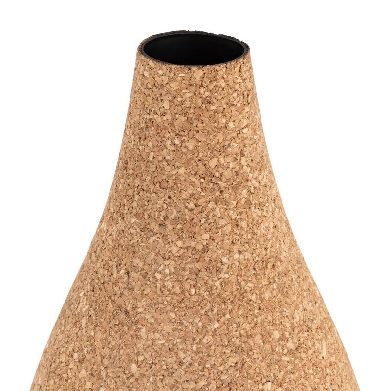 Small Bottle Shaped Cork Wrapped Flower Vase - 14.25" - Beige
