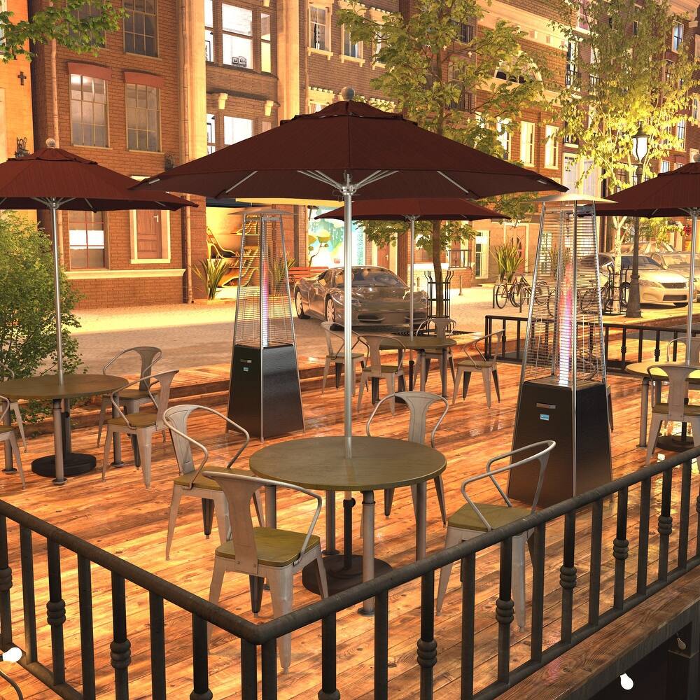 California Umbrella 7.5' Rd. Aluminum Frame, Fiberglass Rib Market Umbrella, Push Open,Anodized Silver Finish, Olefin Fabric