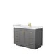 preview thumbnail 54 of 168, Miranda Single Vanity Set, Cultured Marble Top, No Mirror 48-Inch Single - Dark Gray, Gold Trim, White Cultured Marble Top