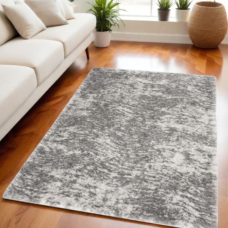 Power Loomed Abstract Modern Stain Resistant Soft Area Rug - 87' X '63' X '1.58 - 87' X '63' X '1.58 - Charcoal - Rectangle