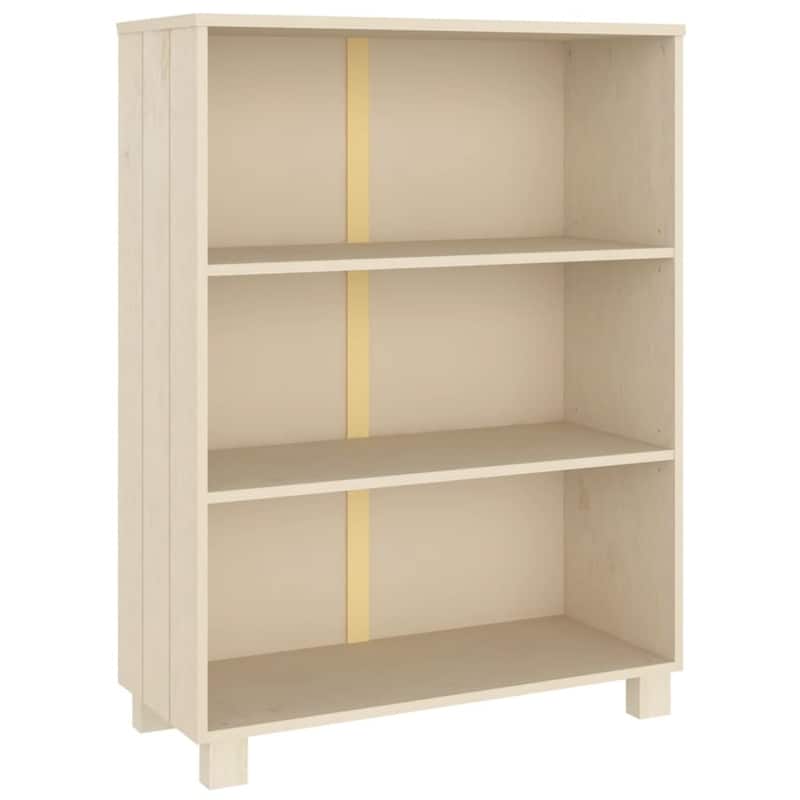 vidaXL Bookshelf Book Rack Bookcase Book Cabinet HAMAR White Solid Wood Pine - 33.5"x13.8"x13.8"