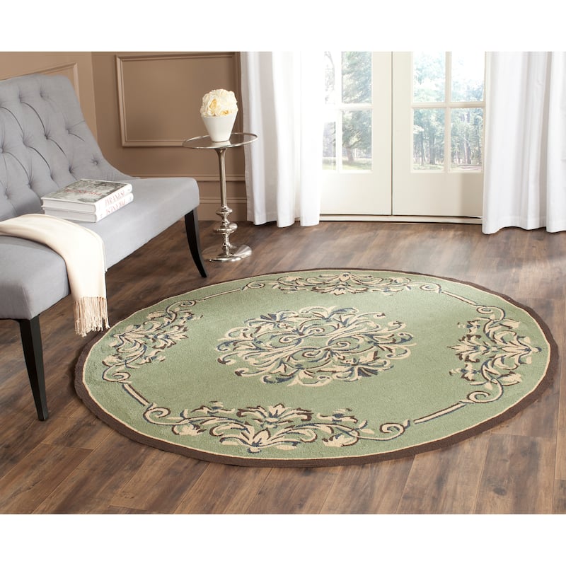 SAFAVIEH Handmade Easy Care Janene Oriental Rug - 6' Round - Sage/Multi - Round