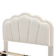 preview thumbnail 7 of 10, Twin Size Upholstered Flower-Shape Bed with LED Light Strip, Sherpa Fabric Platform Bed with Wooden Slats Support