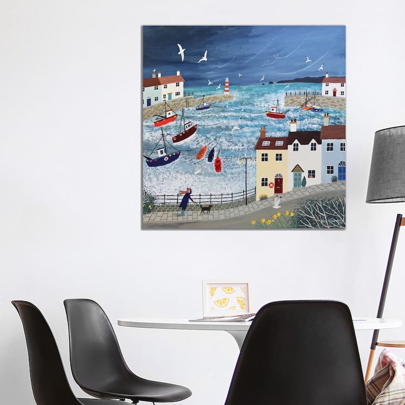 iCanvas "Stormy Harbour" by Jo Grundy Canvas Print - 37x37x1.5