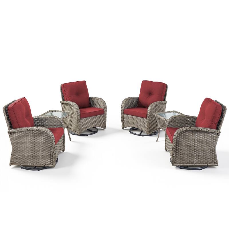 Gymojoy Outdoor Wicker Patio Furniture Chair Set Weather-Resistant
