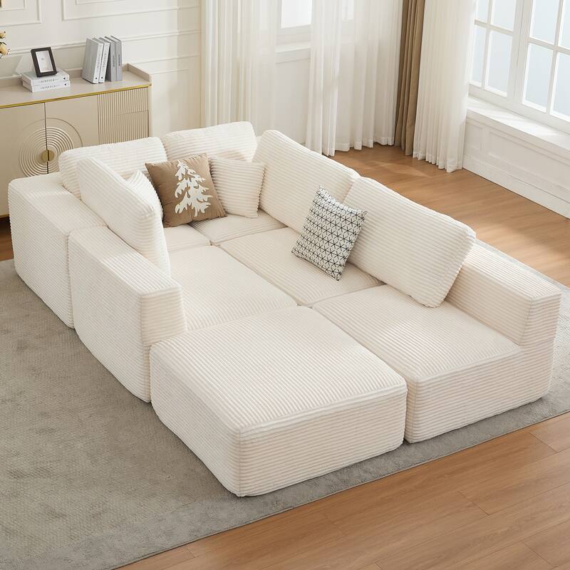 Oversized Chaise Lounge Sofa with Pillows
