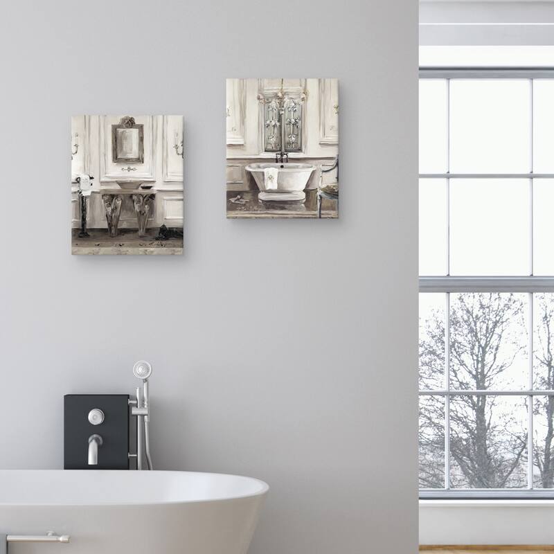 Classical Bath by Marilyn Hageman S/2 by Marilyn Hageman Canvas Art Prints