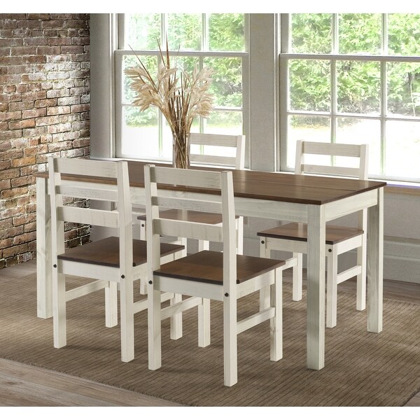 White distressed kitchen deals table and chairs