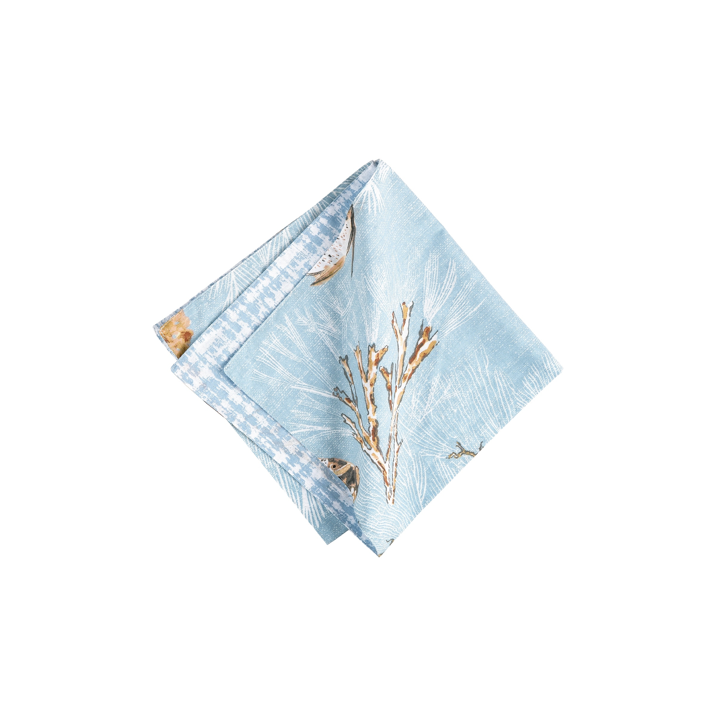 Meraki Island Reversible Blue Coastal Napkin Set of 6 - Set of 6