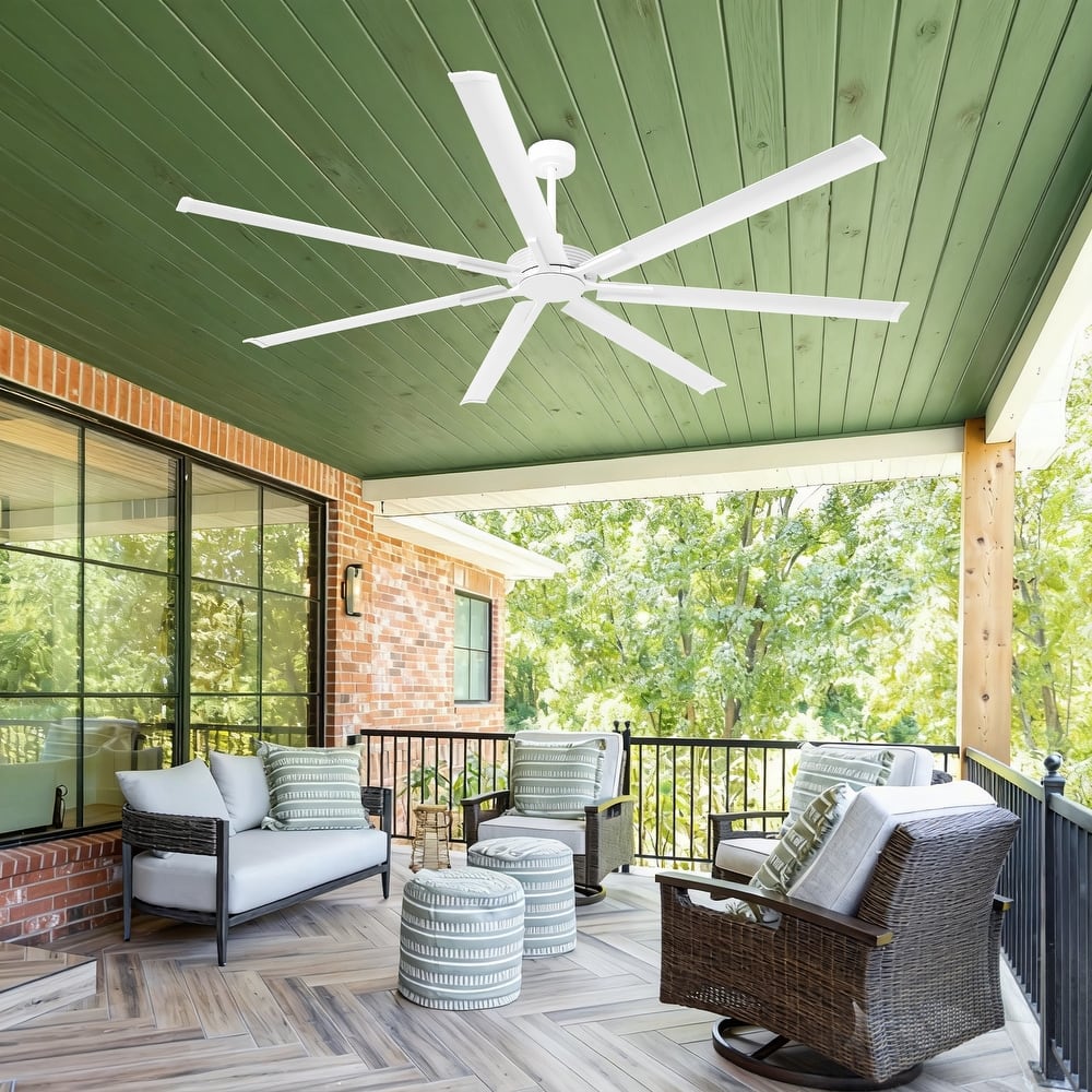 84" Black White Silver Aluminum HVLS Industrial Large Ceiling Fan without Light - 84" Big Ceiling Fan