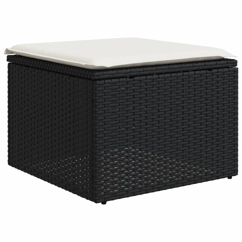 vidaXL Patio Sofa Set with Cushions Outdoor Conversation Furniture Poly Rattan - 21.7 x 21.7 x 14.6