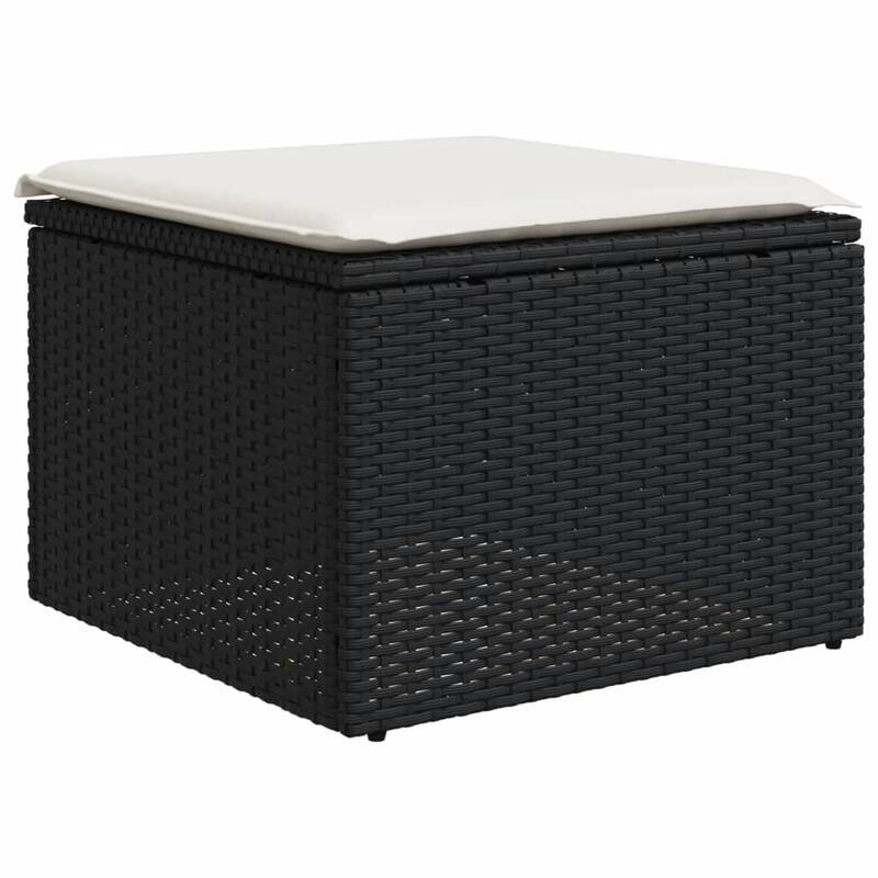 vidaXL Patio Sofa Set with Cushions Outdoor Conversation Furniture Poly Rattan - 21.7 x 21.7 x 14.6