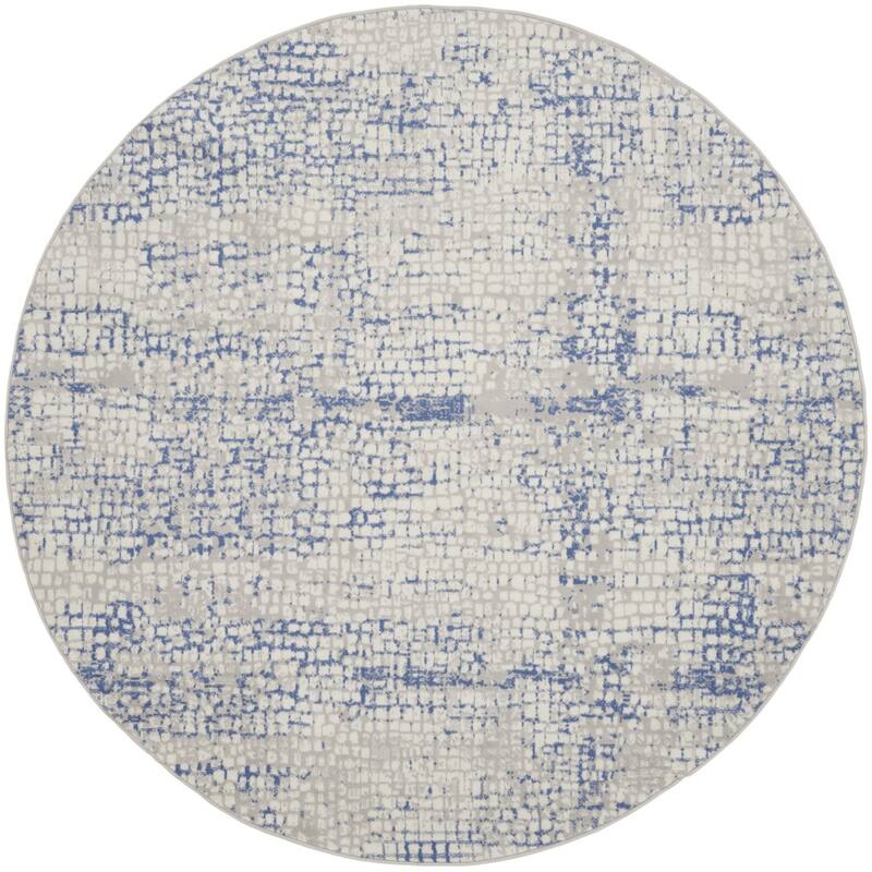 Power Loomed Geometric Abstract Modern Stain Resistant Area Rug - 96' X '96' X '0.39