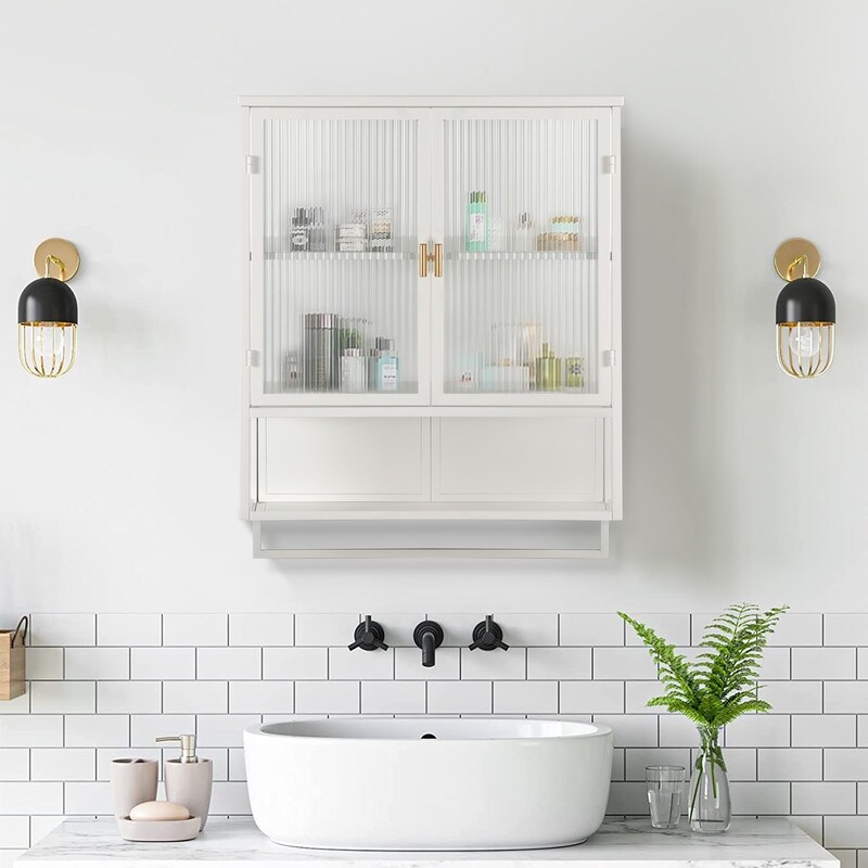 Glass door medicine cabinet discount