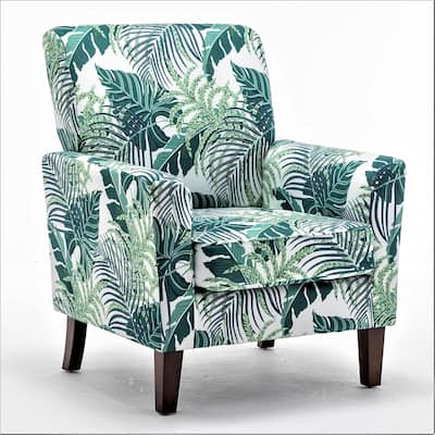 Contemporary Accent Arm Chair with Birch Wood Frame and Microfiber Upholstery