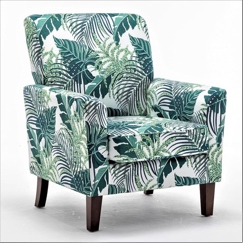 Contemporary Accent Arm Chair with Birch Wood Frame and Microfiber Upholstery