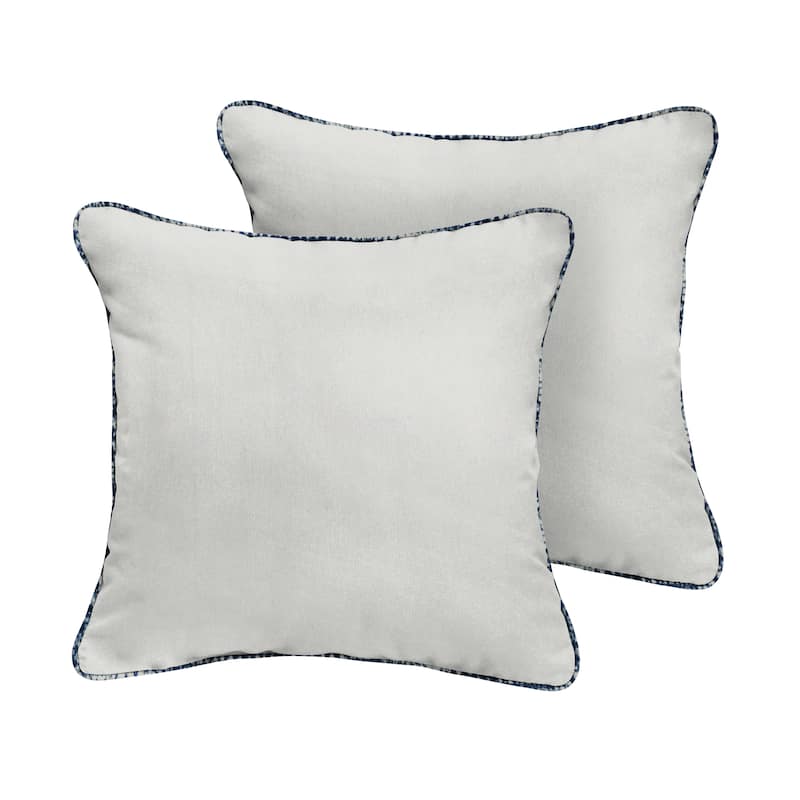 Ivory with Indigo Graphic Corded Indoor/ Outdoor Pillow Set (Set of 2)