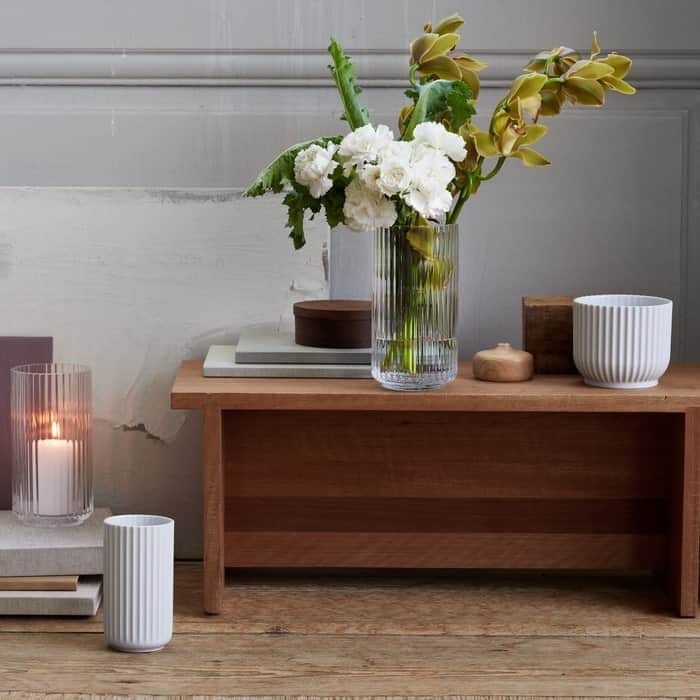 Lyngby Porcelæn Mouth Blown Glass Vase, Clear