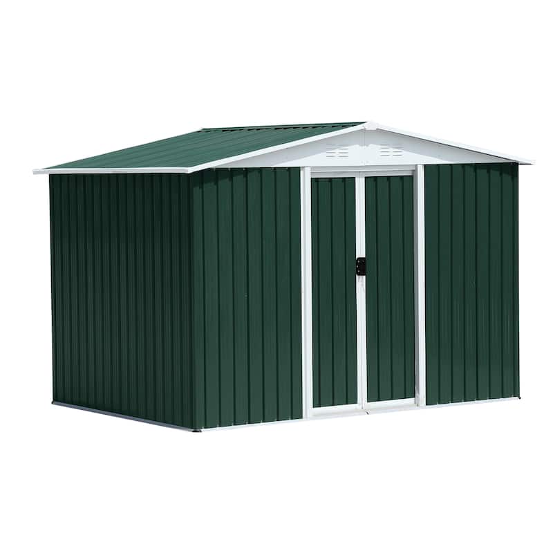 Rust-roof Steel Storage Shed with Waterproof Panels & Sliding Lockable Door Garden Shed Pet Shed Tool Shed