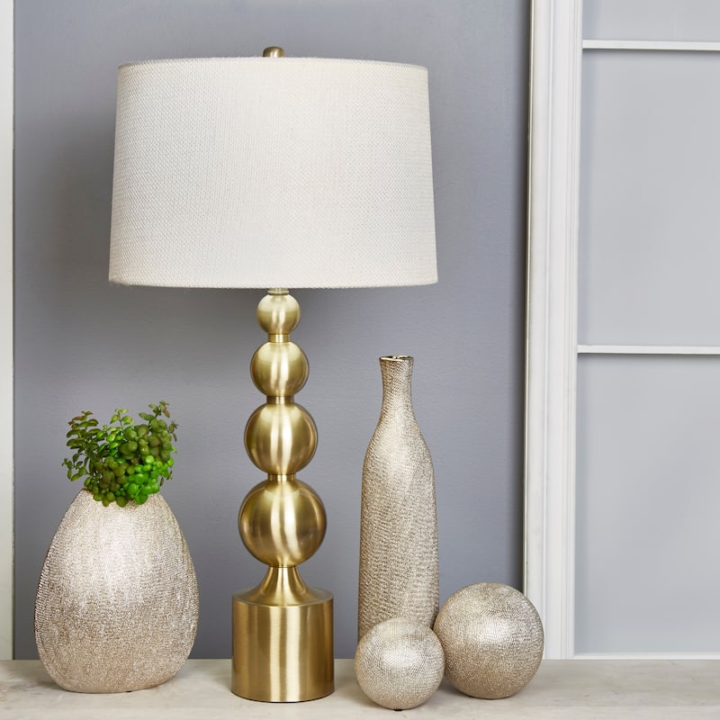 Sagebrook Home Glam Textured Organic Ceramic Table Vase, Champagne, 9 L x 5 W x 11 H