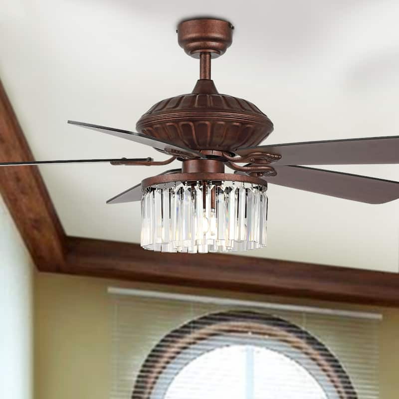 SAFAVIEH Laurila 3Lt 52" Ceiling Fan - 52" W x 52" D x 16"-21"-26" H