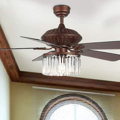 SAFAVIEH Laurila 3Lt 52" Ceiling Fan - 52" W x 52" D x 16"-21"-26" H
