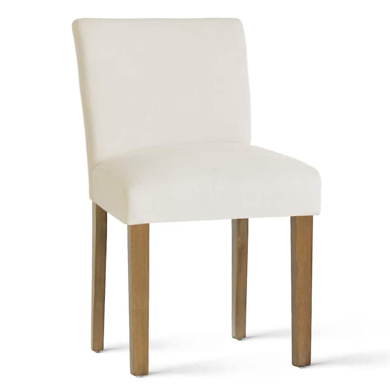 Parsons Dining Chairs with Linen Upholstery and Solid Wood Legs