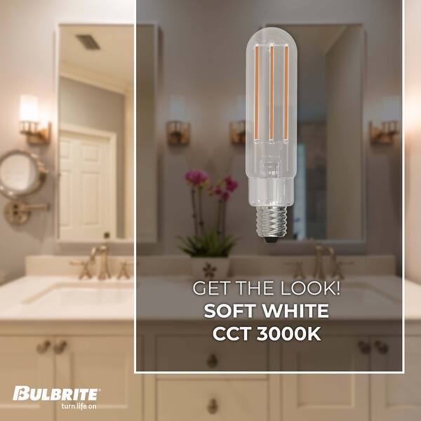 Bulbrite LED Filament Pack of (4) 4.5 Watt Dimmable T6 Light Bulb with ...