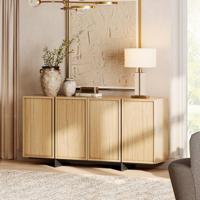 WAMPAT Sideboard Buffet Cabinet With T-Shaped Legs, Large Storage Cabinet For Living Room, Dining Room & Kitchen