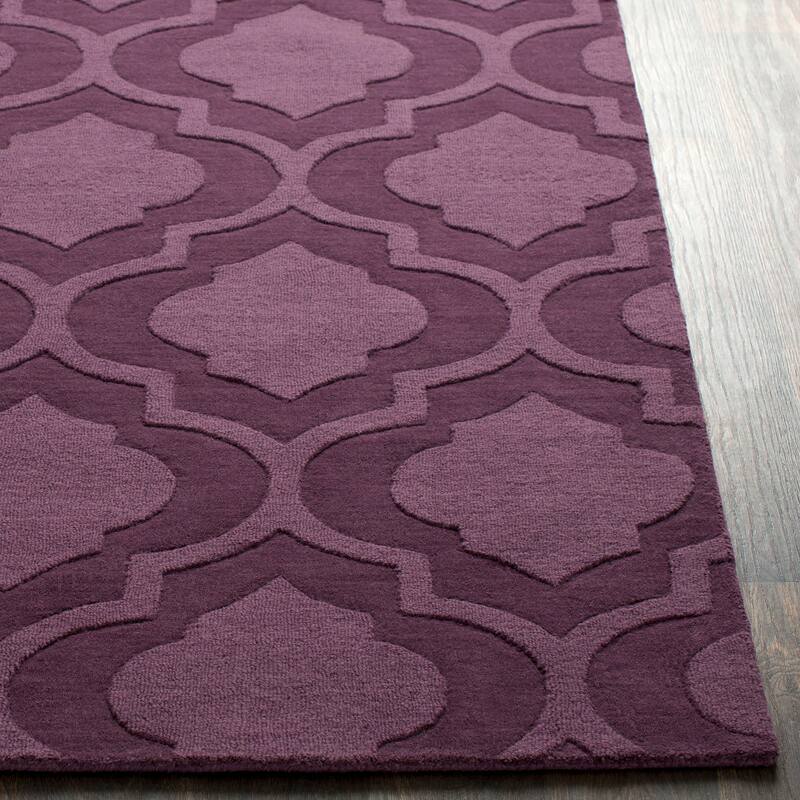 Hand-Woven Ali Tone-on-Tone Moroccan Trellis Wool Rug (9' x 12')