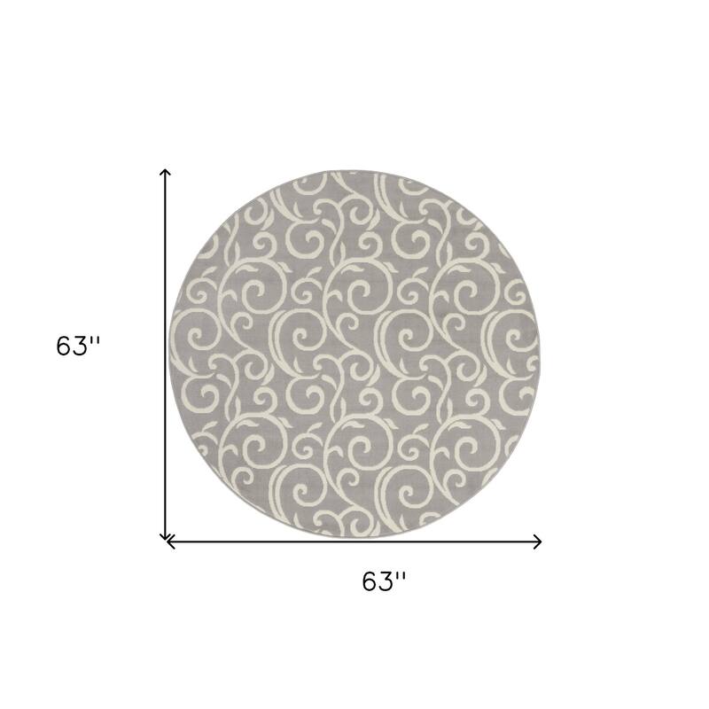 Lixo Power Loomed Geometric Floral Area Rug By HomeRoots - 63' X '63' X '0.5