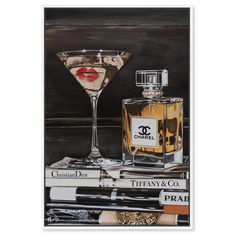 Martini Books Canvas by Art Remedy - White - 36" x 54"
