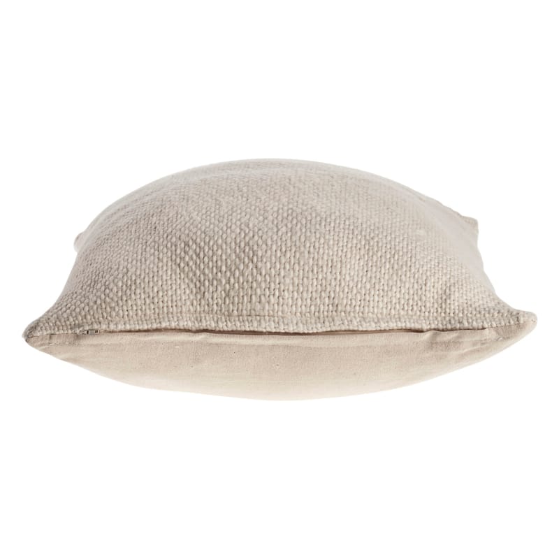 Sevita Natural Light Cream Solid Throw Pillow