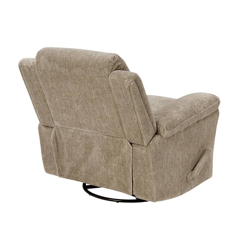 Sofiane 41" Microfiber Swivel Glider Recliner - Pull-Handle Motion