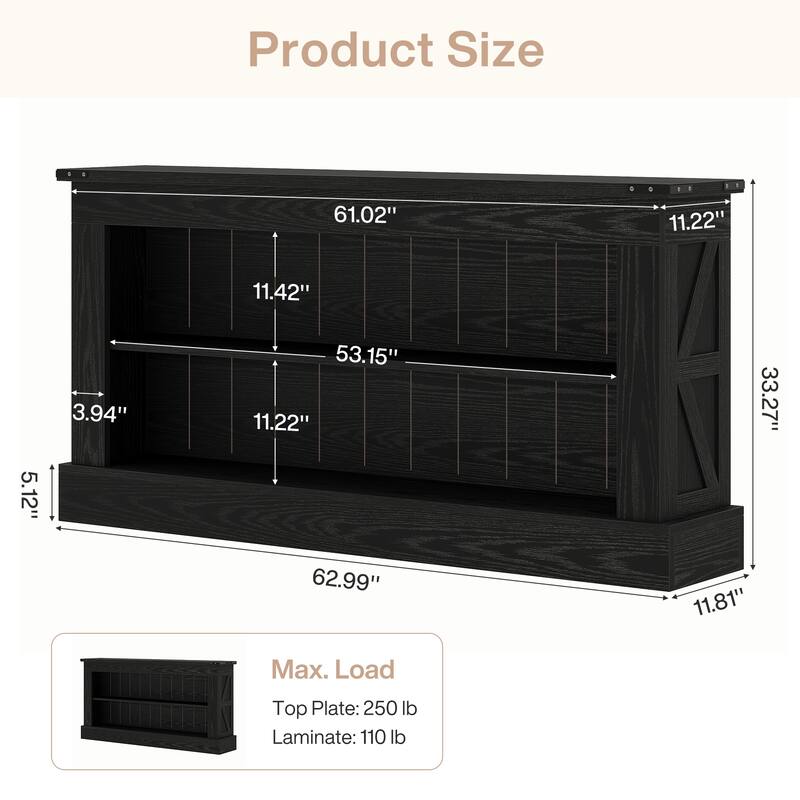 White Stand for 75-Inch TV, Farmhouse