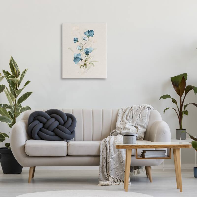 Stupell Blue Herb & Blossom Canvas Wall Art Design By Susan Jill