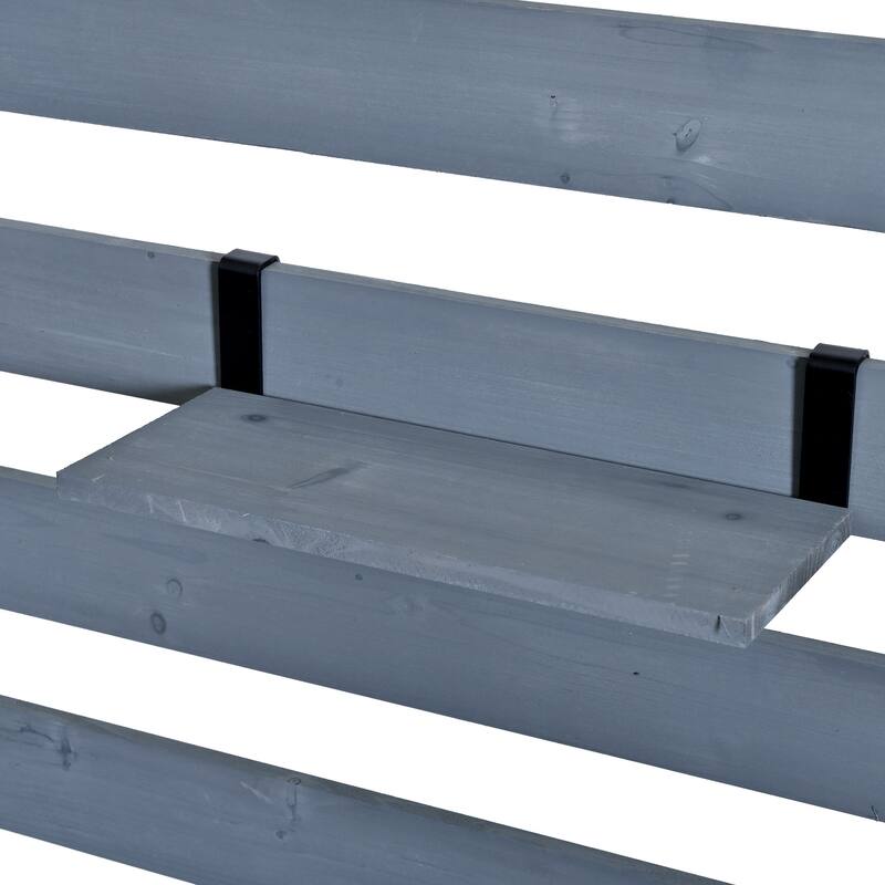 Roomfitters 41.7" Garden Potting Bench with Sink, Rolling Outdoor Potting Table, Bottle Opener, Storage Shelves, Hutch