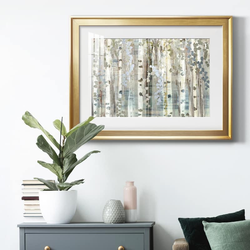 Birch Wood Meadow Premium Framed Print - Ready to Hang