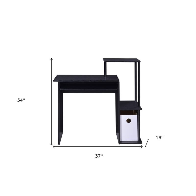 37" Black Computer Desk