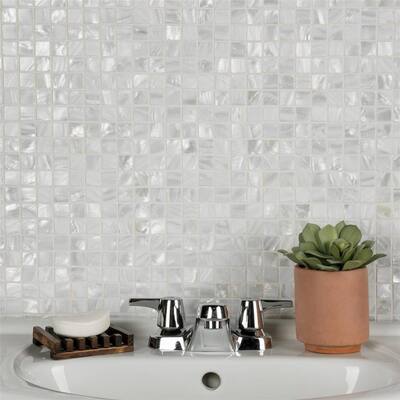 Merola Tile Conchella Square White 12" x 12" Natural Seashell Mosaic Tile