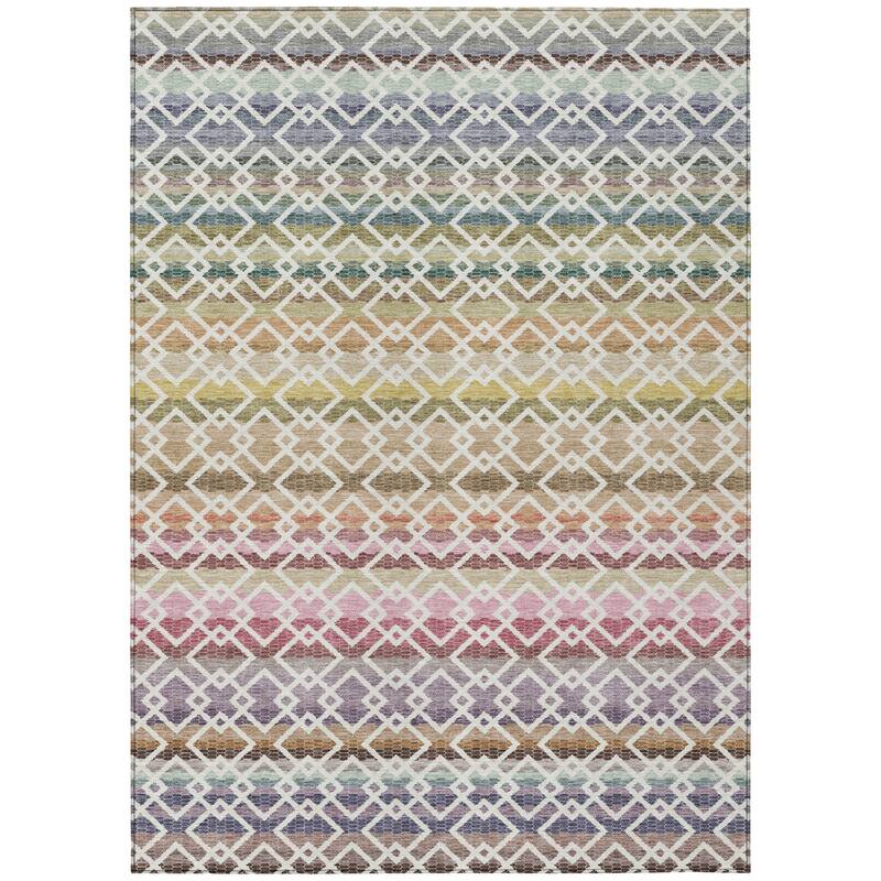 Machine Washable Indoor/ Outdoor Cabo Stripe Chantille Rug