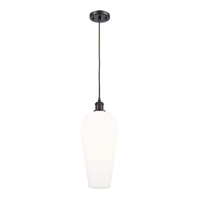 Innovations Lighting Endless Possibilities Ballston - Chelsea - 1 Light 8" Cord Hung Mini Pendant - Oil Rubbed Bronze/White