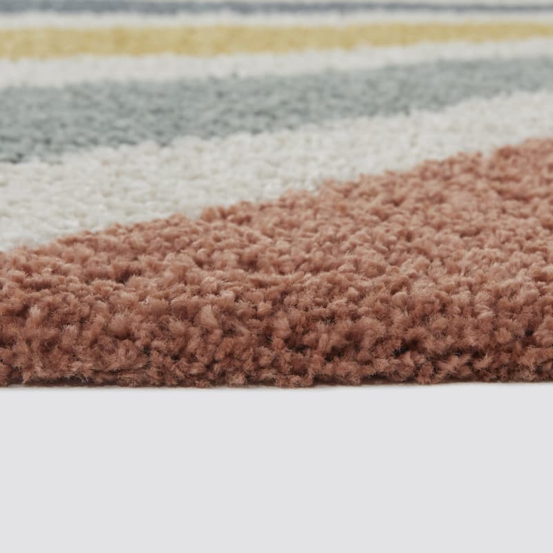 Helia Rainbow Sunrise Shag Area Rug - 5' 3" x 7' - Multicolor - Rectangle