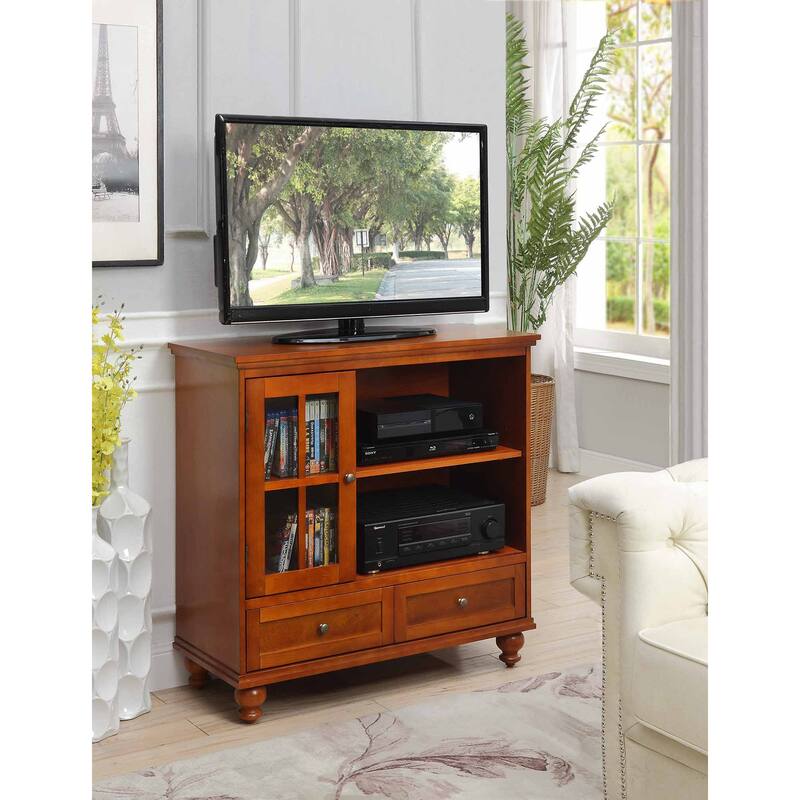 Convenience Concepts Tahoe Highboy 40" 2 Drawer TV Stand with Storage Cabinet and Shelves
