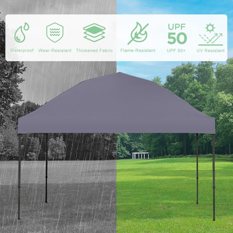 10x10 Pop Up Canopy - Beach Tent with One Push Setup - Easy Outdoor Sun Shade for Events,Parties,Camping With Silver Coated Top